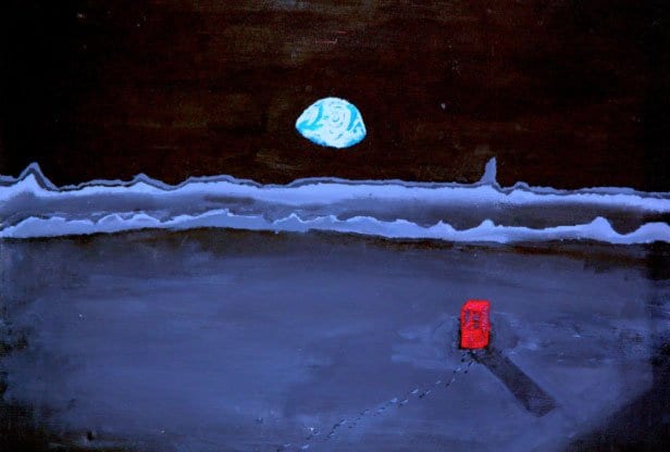 Ethan Gold Painting Earth Moon Phonebooth
